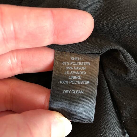 WHBM black pleated peplum hem button front blazer size 2 - Picture 9 of 16